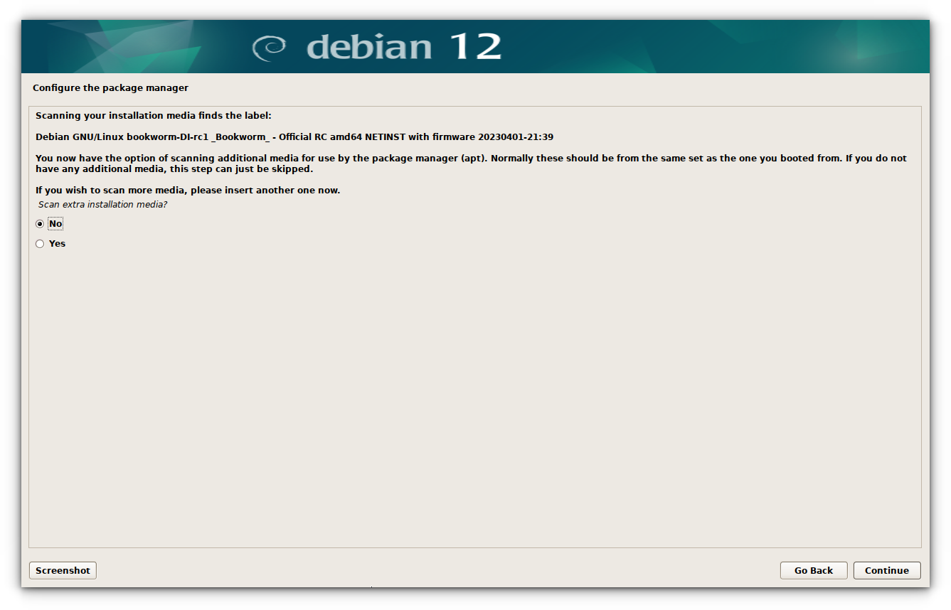 Debian 12 Инсталатор